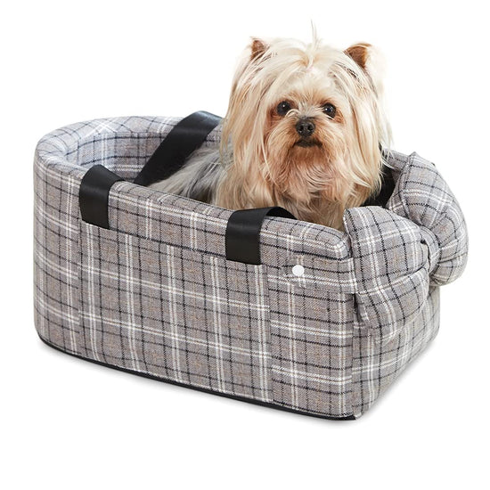 Anttyscar Console Dog Car Seat - Small Dog Car Seat for Pet More Stable Center Console Dog Seat Puppy Booster Seat with Seatbelt and Waterproof Pee Pad Comfortable Dog Car Carrier