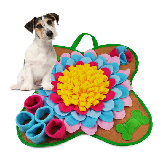 Tapis de Fouillage Interactif Ankilo pour Chiens 20*20 Couverture de Puzzle pour Forage avec Fond Antidérapant Tapis Pliable pour Chiens pour Le Sniffing, l&